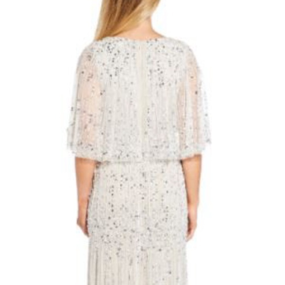 ✔️#63B Brand new with tags Adrianna Papell beaded capelet dress in I it Bscot - Picture 4 of 16